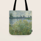 Banks of the Seine, Véthueil, by Claude Monet Tote Bag Gallery Image 1
