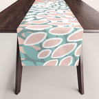 Festive, Floral Prints, Teal and Coral Table Runner Gallery Image 1