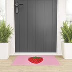 Fruit Market Print Pink Strawberry Print Fruit Art Modern Decor Food Art Abstract Welcome Mat Gallery Image 3
