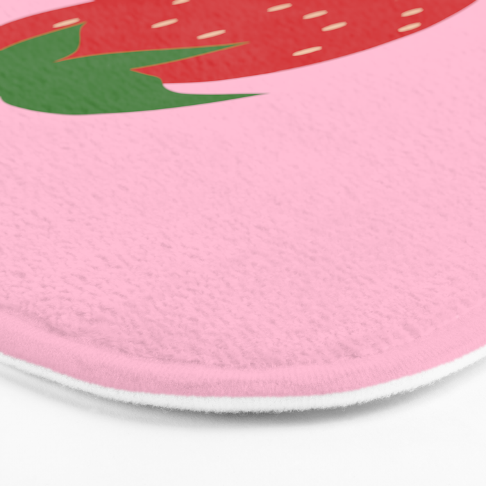 Fruit Market Print Pink Strawberry Print Fruit Art Modern Decor Food Art Abstract Bath Mat Gallery Image 3