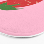Fruit Market Print Pink Strawberry Print Fruit Art Modern Decor Food Art Abstract Bath Mat Gallery Image 3