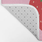 Fruit Market Print Pink Strawberry Print Fruit Art Modern Decor Food Art Abstract Bath Mat Gallery Image 2