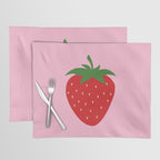 Fruit Market Print Pink Strawberry Print Fruit Art Modern Decor Food Art Abstract Placemat Gallery Image 1