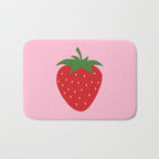 Fruit Market Print Pink Strawberry Print Fruit Art Modern Decor Food Art Abstract Bath Mat Gallery Image 1
