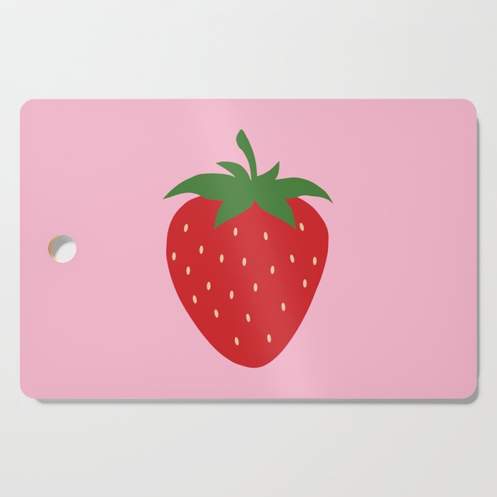 Fruit Market Print Pink Strawberry Print Fruit Art Modern Decor Food Art Abstract Cutting Board Gallery Image 1