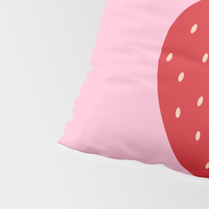Fruit Market Print Pink Strawberry Print Fruit Art Modern Decor Food Art Abstract Pillow Sham Gallery Image 4