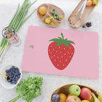 Fruit Market Print Pink Strawberry Print Fruit Art Modern Decor Food Art Abstract Cutting Board Gallery Image 2