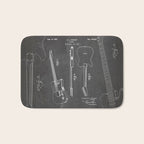 Electric Guitar Patent - Guitar Player Art - Black Chalkboard Bath Mat Gallery Image 1