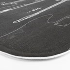 Electric Guitar Patent - Guitar Player Art - Black Chalkboard Bath Mat Gallery Image 3