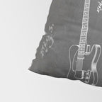 Electric Guitar Patent - Guitar Player Art - Black Chalkboard Pillow Sham Gallery Image 4