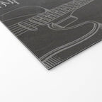 Electric Guitar Patent - Guitar Player Art - Black Chalkboard Welcome Mat Gallery Image 2