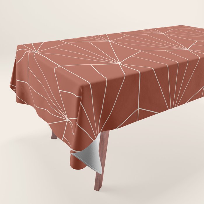 Gisela Geometric Line Art - Pomegranate Red Tablecloth Gallery Image 1