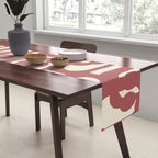 Mid Century Modern Loops Pattern in Maroon and Cream Table Runner Gallery Image 2