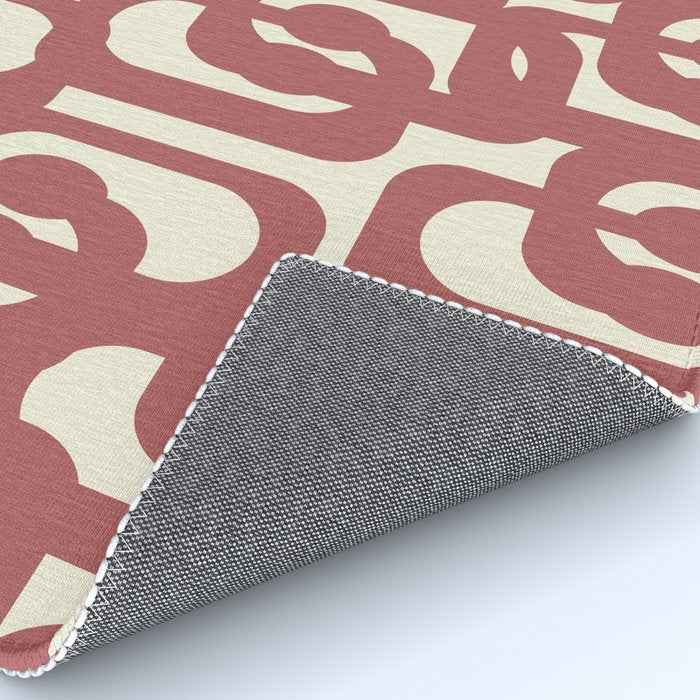 Mid Century Modern Loops Pattern in Maroon and Cream Rug Gallery Image 4