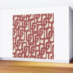Mid Century Modern Loops Pattern in Maroon and Cream Wall Mural Gallery Image 2