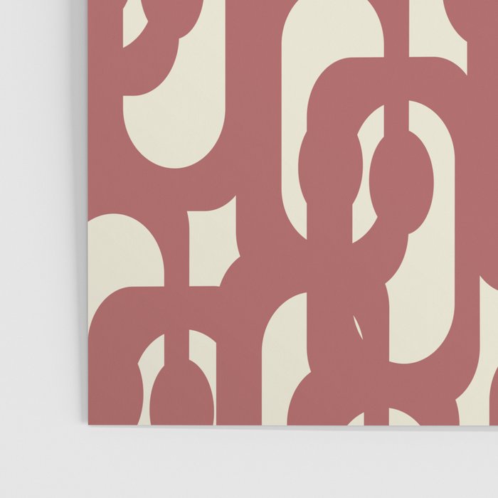 Mid Century Modern Loops Pattern in Maroon and Cream Poster Gallery Image 3