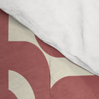 Mid Century Modern Loops Pattern in Maroon and Cream Comforter Gallery Image 4
