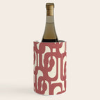 Mid Century Modern Loops Pattern in Maroon and Cream Wine Chiller Gallery Image 2