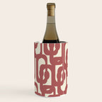 Mid Century Modern Loops Pattern in Maroon and Cream Wine Chiller Gallery Image 1