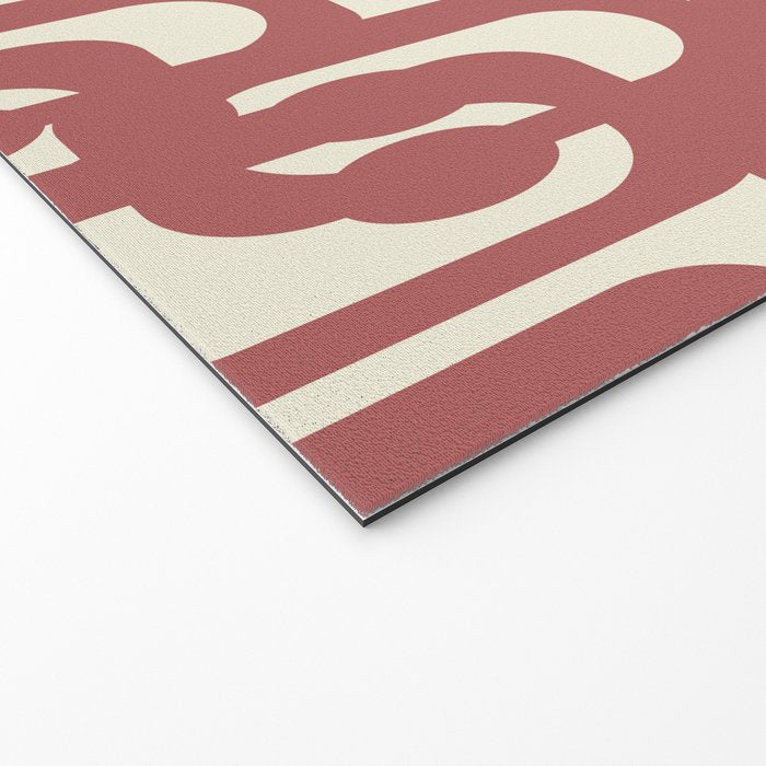 Mid Century Modern Loops Pattern in Maroon and Cream Welcome Mat Gallery Image 2