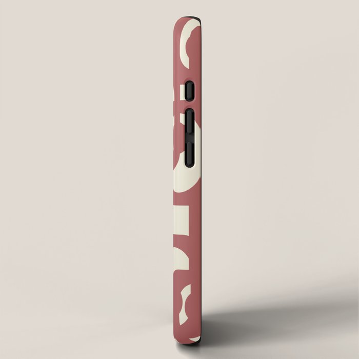 Mid Century Modern Loops Pattern in Maroon and Cream iPhone Case Gallery Image 2