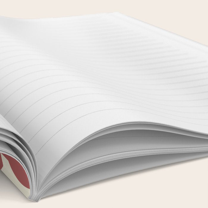 Mid Century Modern Loops Pattern in Maroon and Cream Notebook Gallery Image 2