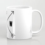 PNW Pacific Northwest Compass - Black and White Forest Coffee Mug Gallery Image 1