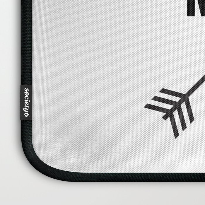 PNW Pacific Northwest Compass - Black and White Forest Laptop Sleeve Gallery Image 3