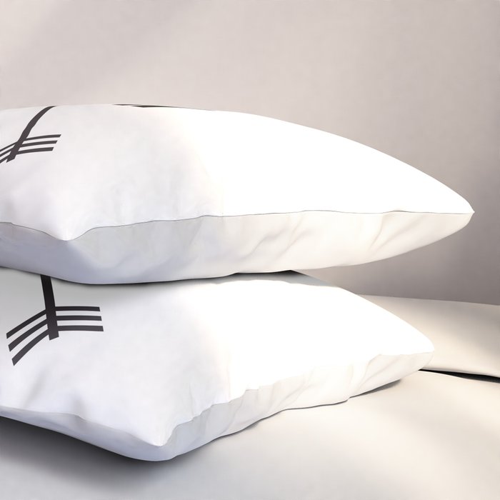 PNW Pacific Northwest Compass - Black and White Forest Pillow Sham Gallery Image 3