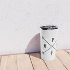 PNW Pacific Northwest Compass - Black and White Forest Travel Mug Gallery Image 4