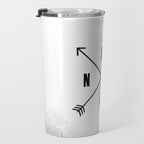 PNW Pacific Northwest Compass - Black and White Forest Travel Mug Gallery Image 3