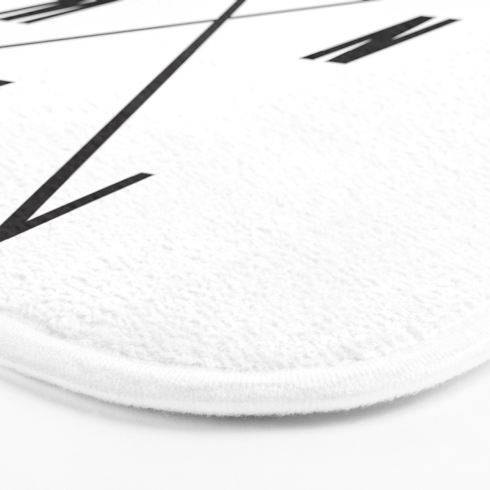 PNW Pacific Northwest Compass - Black and White Forest Bath Mat Gallery Image 3