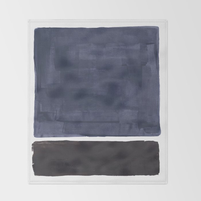 Navy Black Rothko Fun Colorful Mid Century Modern Abstract Painting Shapes Pattern Throw Blanket Gallery Image 2