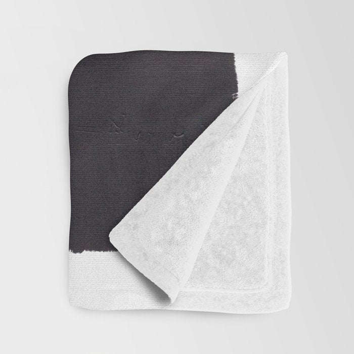 Navy Black Rothko Fun Colorful Mid Century Modern Abstract Painting Shapes Pattern Throw Blanket Gallery Image 3