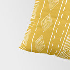 Mustard Yellow Tribal Ethnic Pattern | Sun Illustration | Vertical Stripes Pillow Sham Gallery Image 4