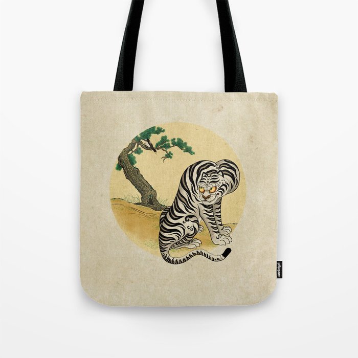 Tiger with magpie type-D : Minhwa-Korean traditional/folk art Tote Bag Gallery Image 1