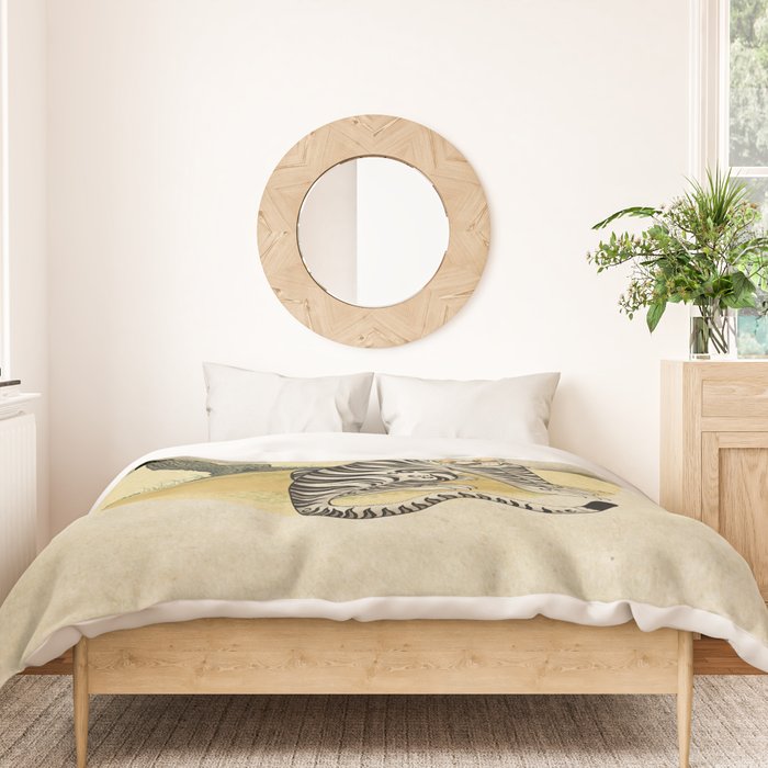 Tiger with magpie type-D : Minhwa-Korean traditional/folk art Duvet Cover Gallery Image 3