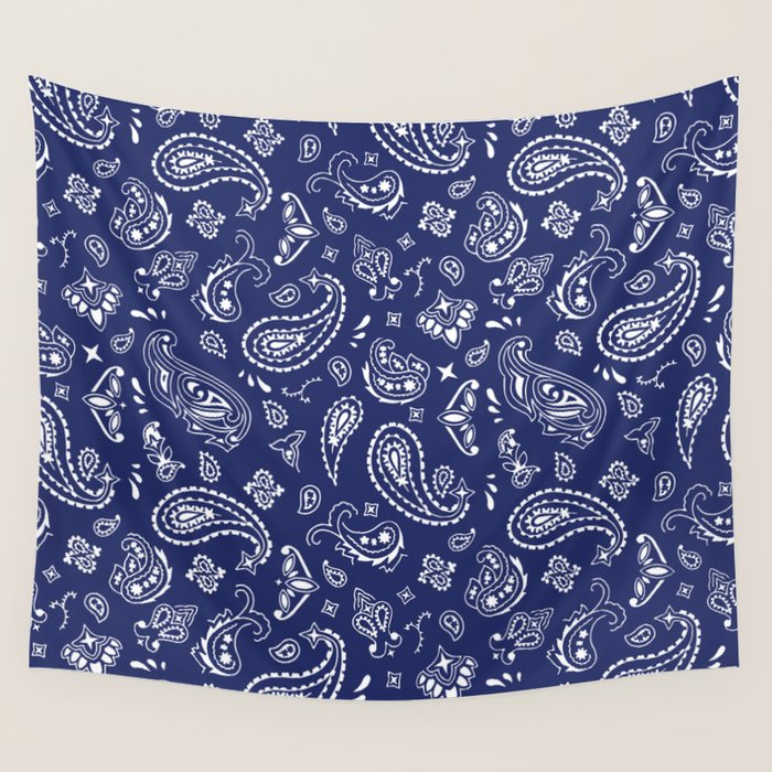 Blue Bandana Wall Tapestry Gallery Image 4