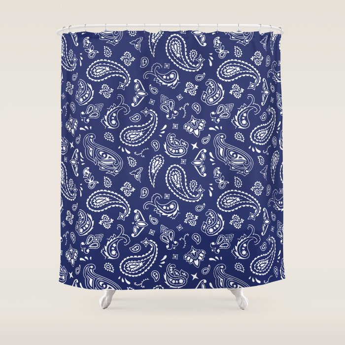 Blue Bandana Shower Curtain Gallery Image 1