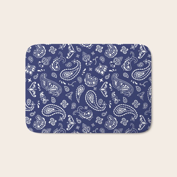 Blue Bandana Bath Mat Gallery Image 1