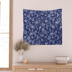 Blue Bandana Wall Tapestry Gallery Image 2