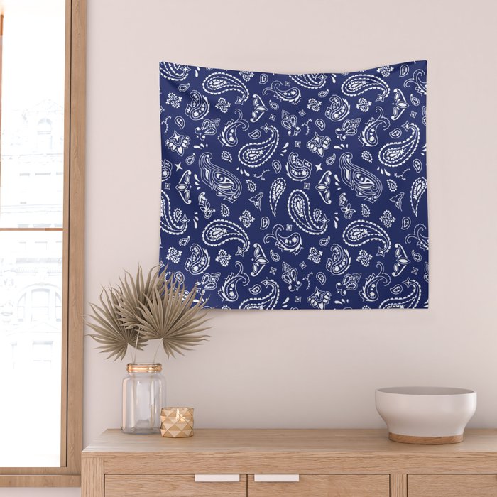 Blue Bandana Wall Tapestry Gallery Image 2