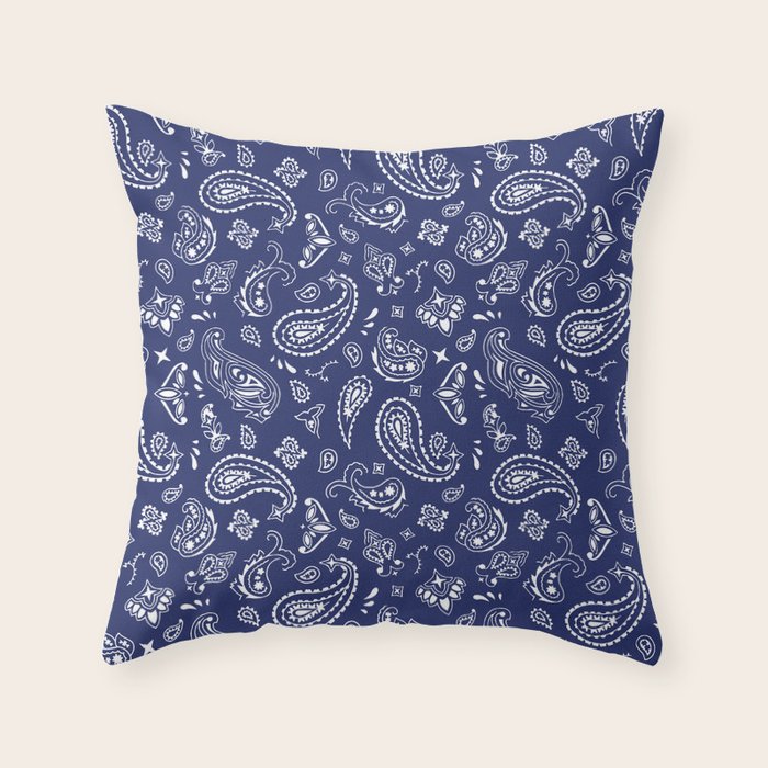 Blue Bandana Throw Pillow Gallery Image 6