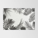 Black And White Palm Leaves Rug Gallery Image 2