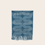 Mid Century Modern Geometric 101 in night Blue (Rainbow Abstract) Wall Hanging Gallery Image 1