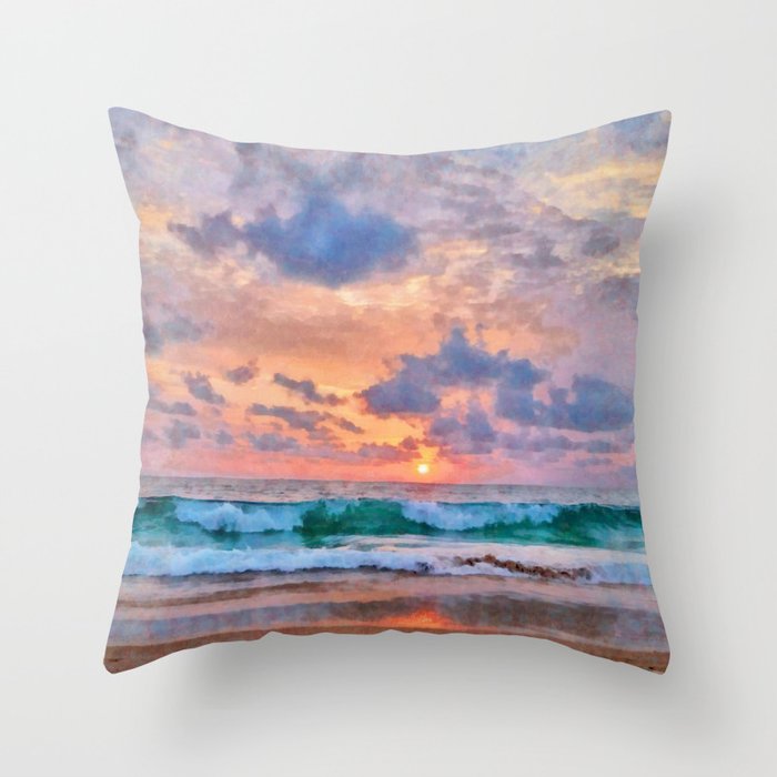 Sea view Throw Pillow Gallery Image 1