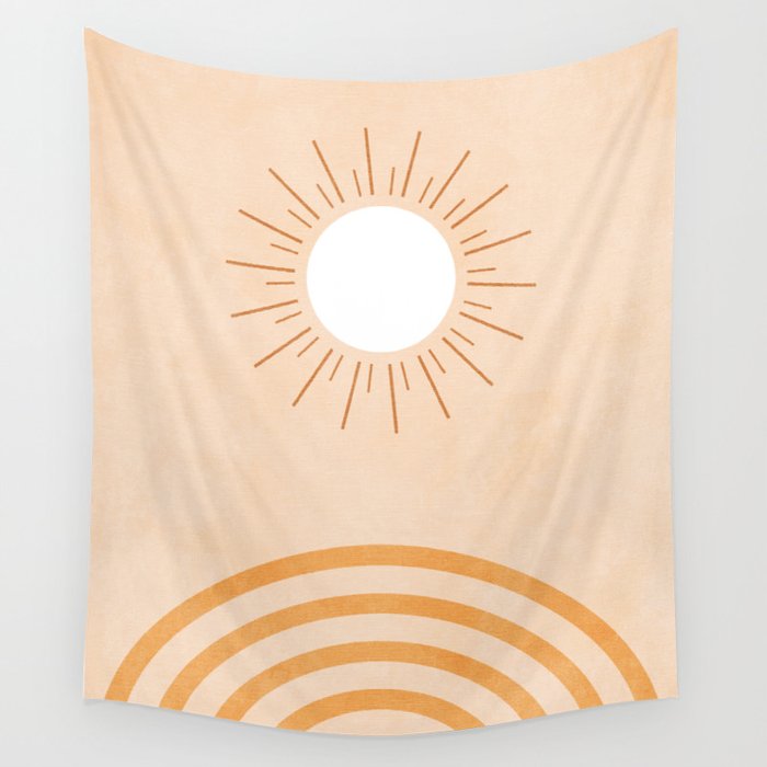 shapes geometry sun minimal abstract Wall Tapestry Gallery Image 1