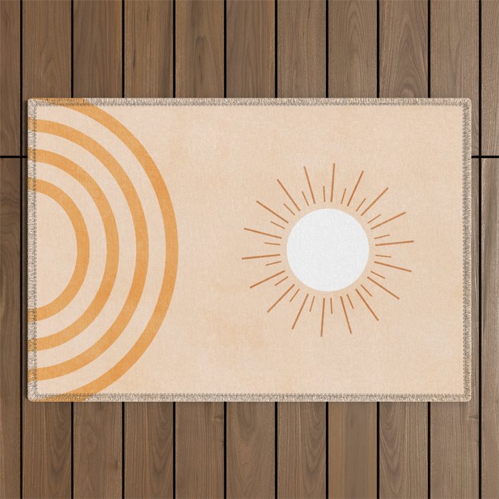 shapes geometry sun minimal abstract Outdoor Rug Gallery Image 1