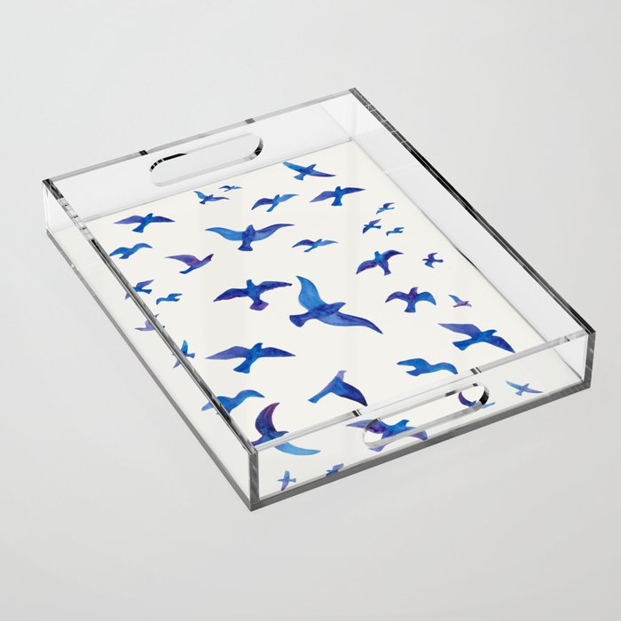 Blue Birds Acrylic Tray Gallery Image 1