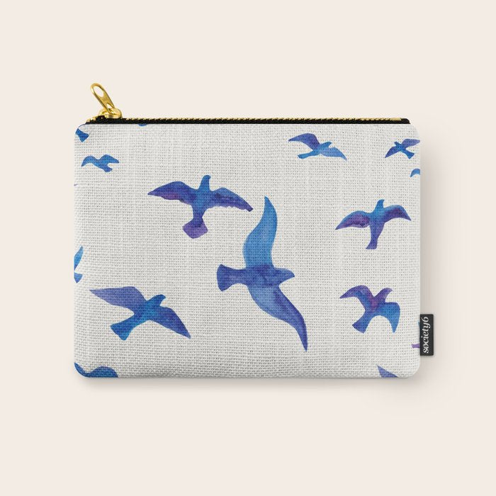 Blue Birds Carry All Pouch Gallery Image 1